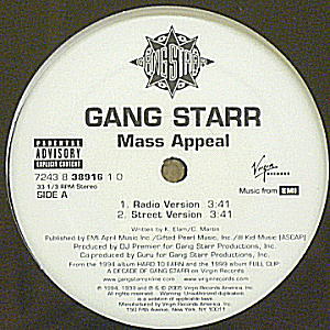 GANG STARR(12) MASS APPEAL -DJ機材アナログレコード専門店OTAIRECORD