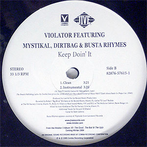 VIOLATOR FEAT. MYSTIKAL, DIRTBAG & BUSTA RHYMES(12) KEEP DOIN' IT -DJ機材 ...