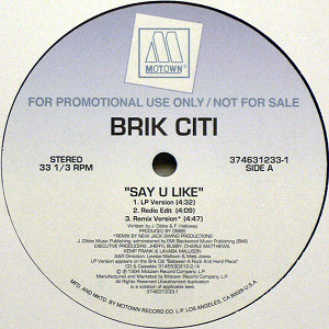BRIK CITI(12) SAY U LIKE -DJ機材アナログレコード専門店OTAIRECORD