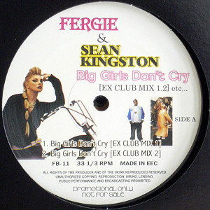 Fergie Sean Kingston 12 Big Girls Don T Cry Ex Club Mix 1 2 Etc Dj機材アナログレコード専門店otairecord