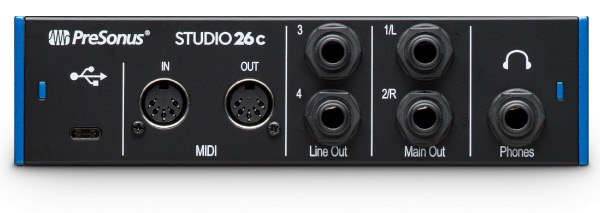 PreSonus Studio 26c 2x4 192 kHz USB Audio Interface Bundle with Studio One  Artist Software Blucoil 10-FT Balanced XLR Cable 2x Straight Instrument 