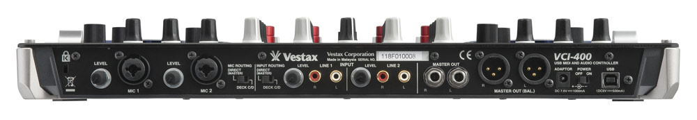 Vestax VCI-400 Rear