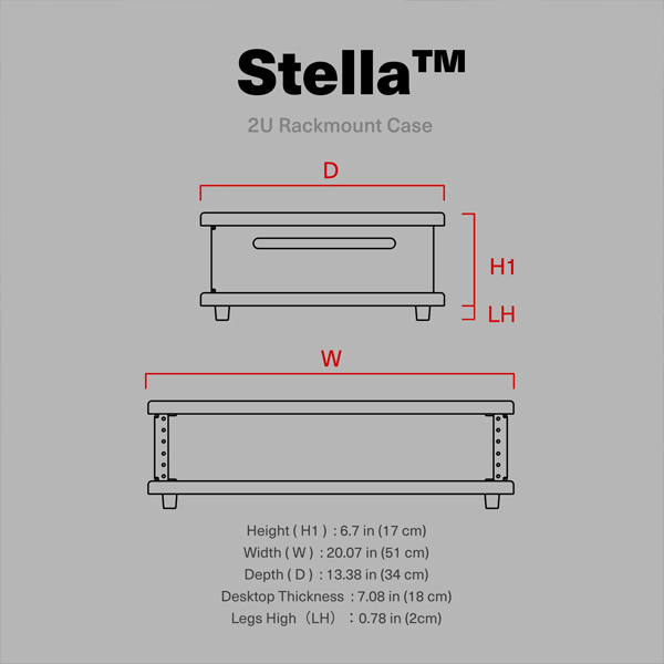 Wavebone Stella Portable Rack Case-2U/3U