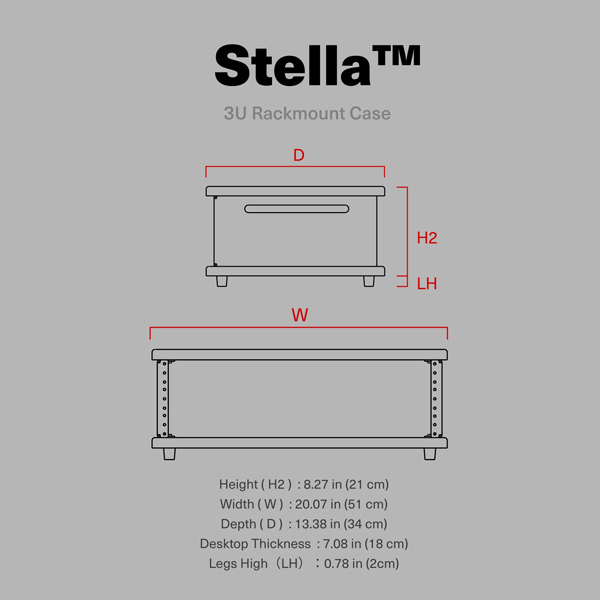 Wavebone Stella Portable Rack Case-2U/3U